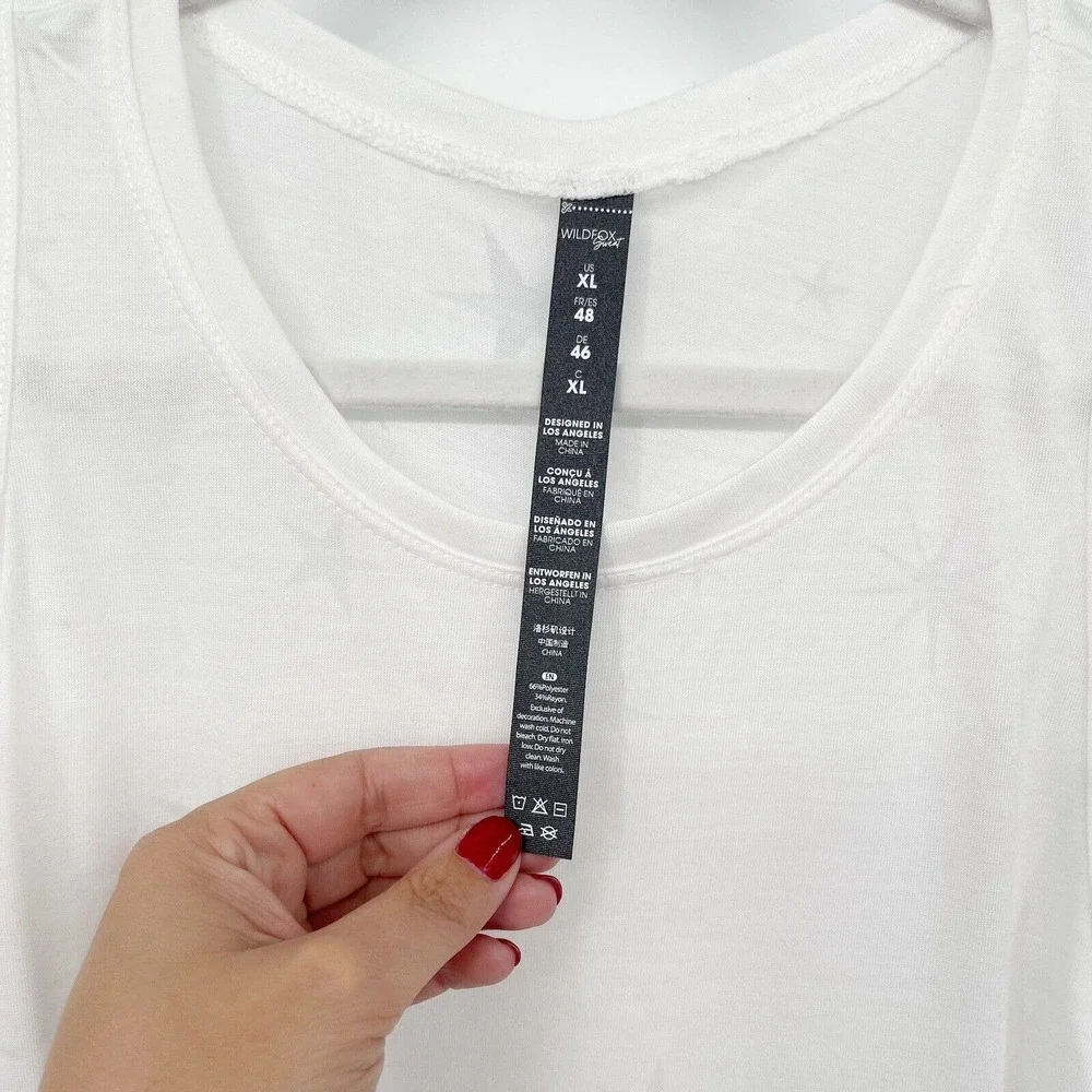 Wildfox Sweat White Star Mix Burnout‎ Crop Tank Top Size XL Sleeveless NWT